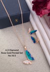 AD Diamond Designer Rose Gold Pendant Set 9 Wholesale Price In Surat
